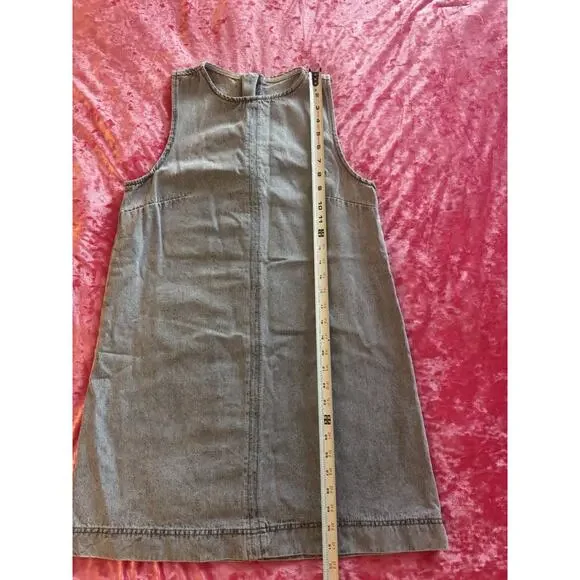 Forever 21 Shift Dress Sleeveless Denim Blue Women's XS High Neck - Picture 4 of 7